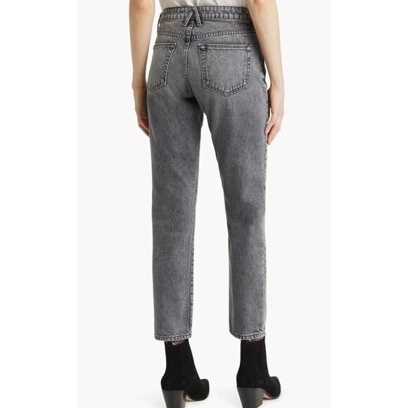 Slvrlake Leila Jeans High Waisted Straight Leg Ankle Length Washed Black Size 24 - Picture 2 of 11